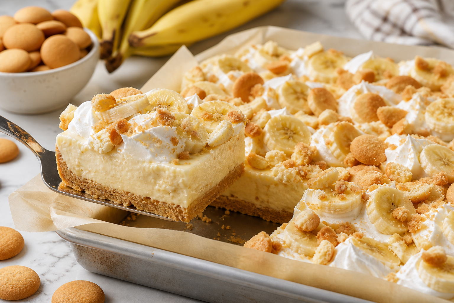 Banana pudding cheesecake bars