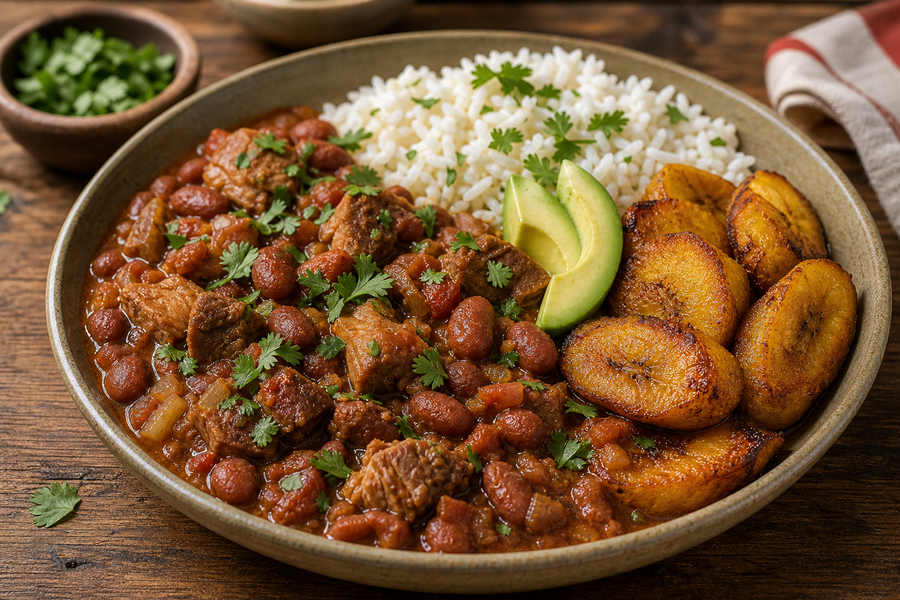 Colombian Frijoles with Sweet Plantains
