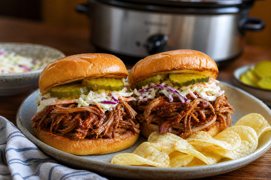 Crockpot BBQ Pulled Pork Sandwiches