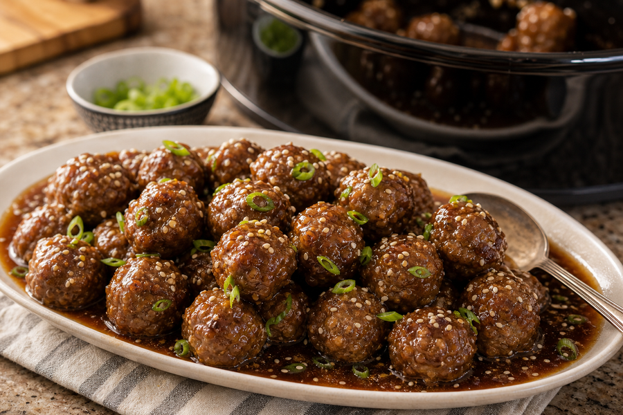 Crockpot Honey Garlic Meatballs