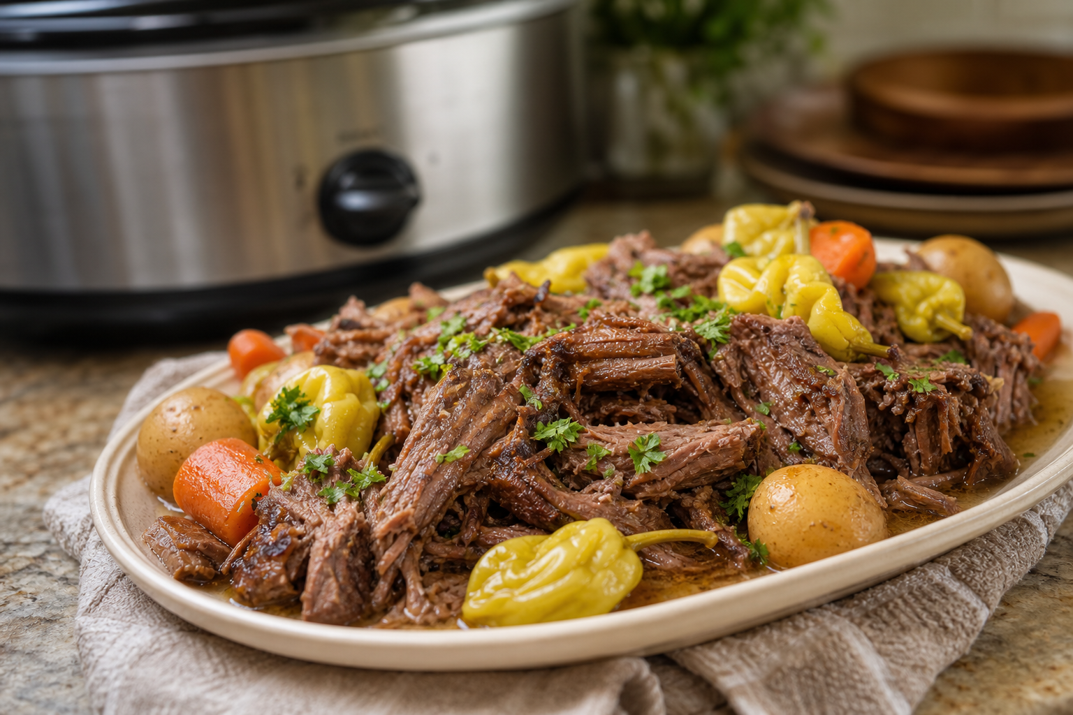 Crockpot Mississippi pot roast