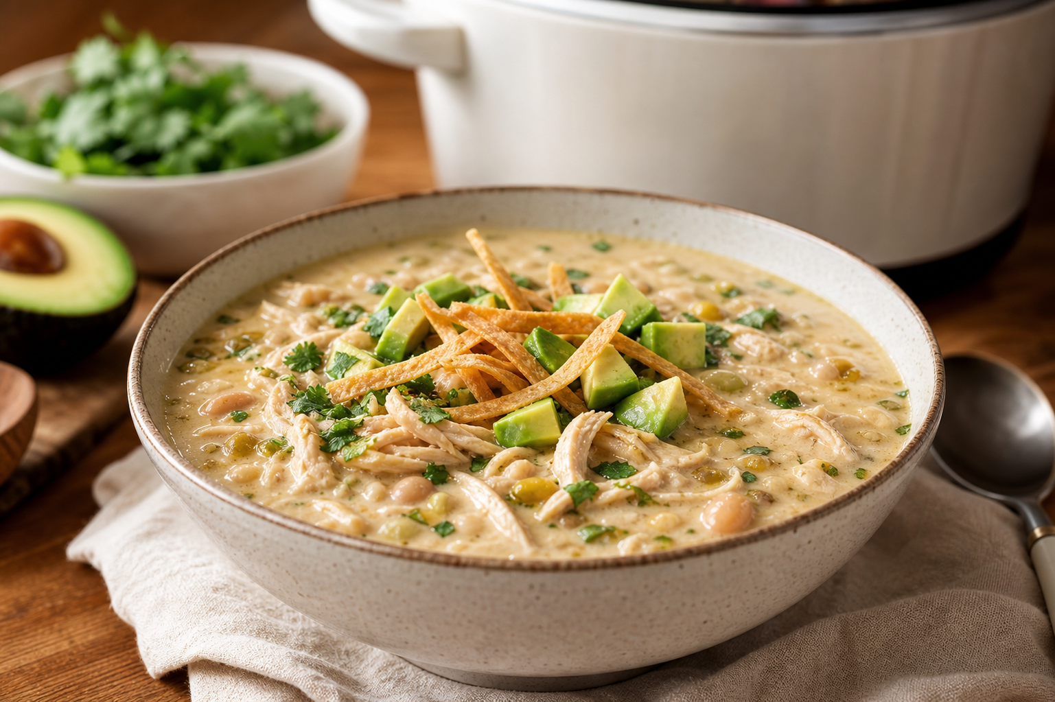 Crockpot white chicken chili