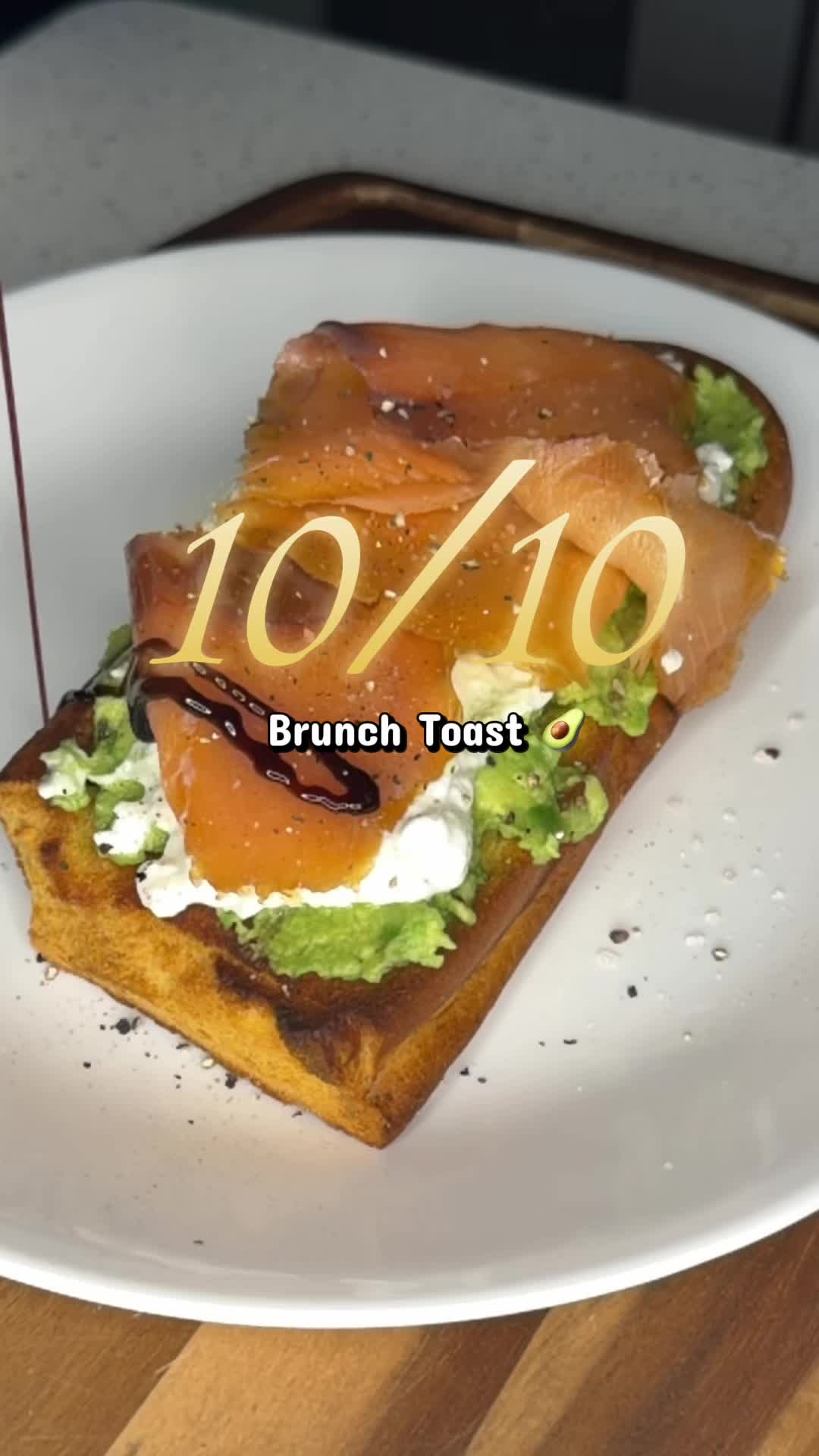 Smoked salmon avocado toast with fresh toppings