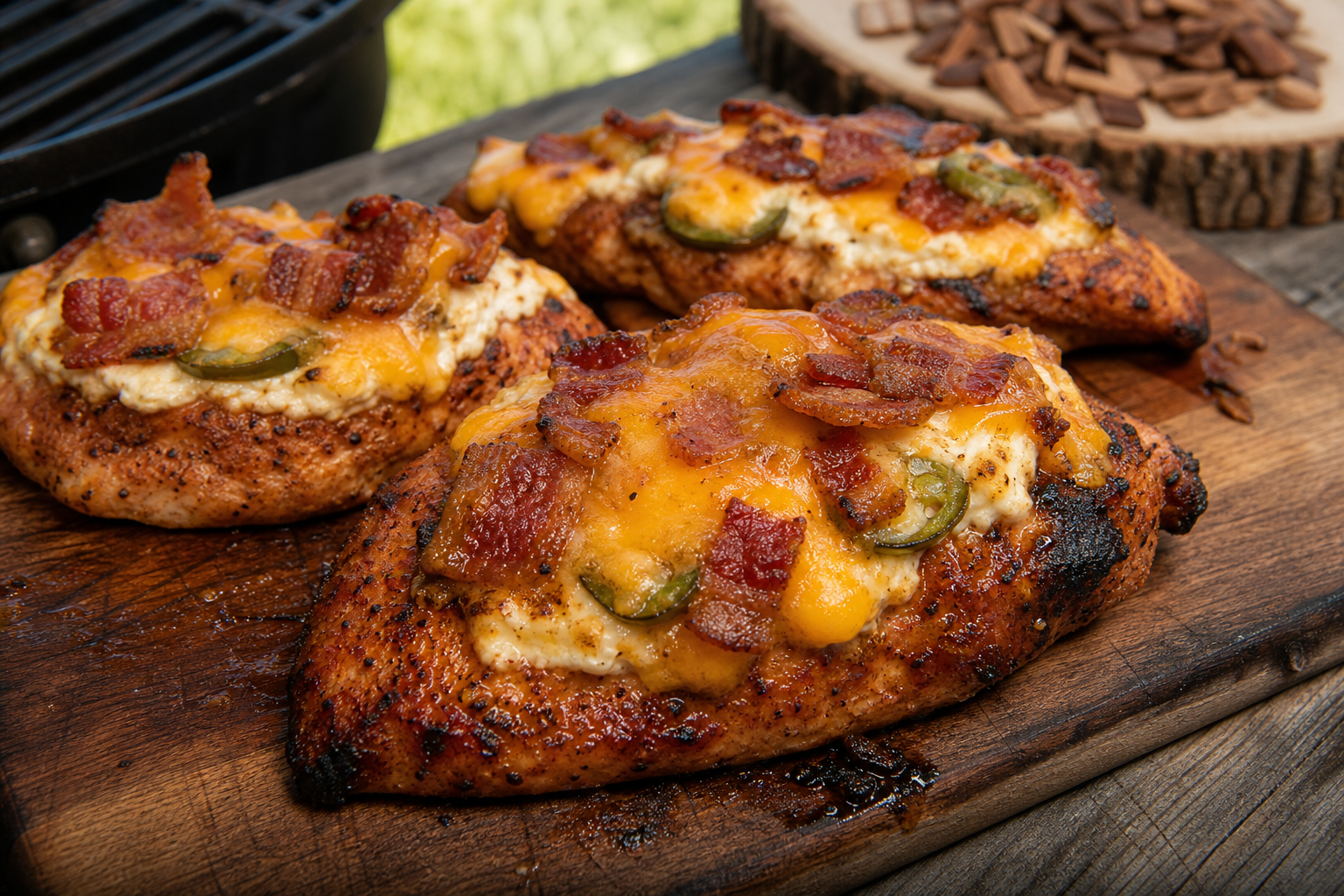 Smoked jalapeno popper chicken